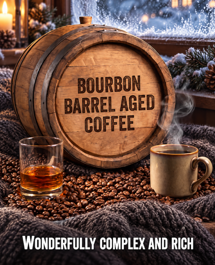 Bourbon Barrel-Aged Coffee Beans, a Seasonal Specialty